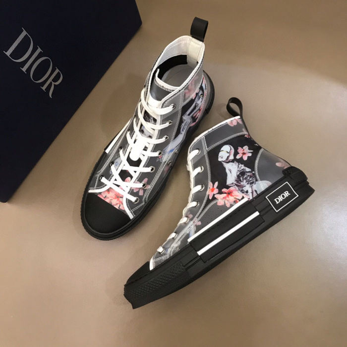 Dior Womens Mens Shoes Sneakers Luxury Brand Unisex Design B23 High-Top Sneaker with Box