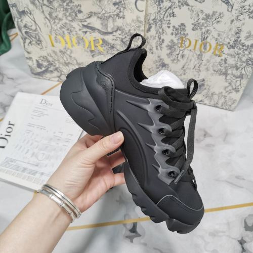 Dior Womens Mens Shoes Sneakers Luxury Brand Unisex Design D-CONNECT SNEAKER Black Technical Fabric