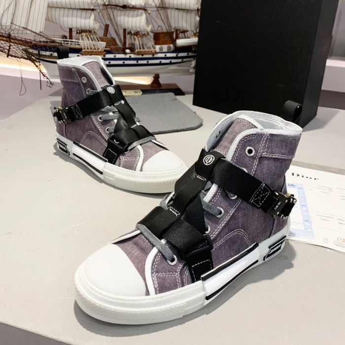 Dior Womens Mens Shoes Sneakers Luxury Brand Unisex Design B23 High-Top Sneaker with Box