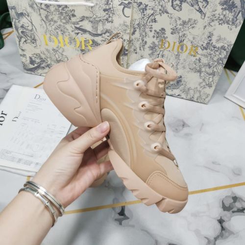 Dior Womens Mens Shoes Sneakers Luxury Brand Unisex Design D-CONNECT SNEAKER Nude Technical Fabric