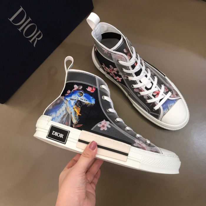 Dior Womens Mens Shoes Sneakers Luxury Brand Unisex Design B23 High-Top Sneaker with Box