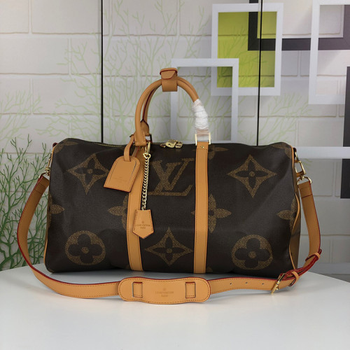 Louis Vuitton Womens and Mens Unisex Bags Luxury Brand KEEPALL BANDOULIÈRE 50 M44474