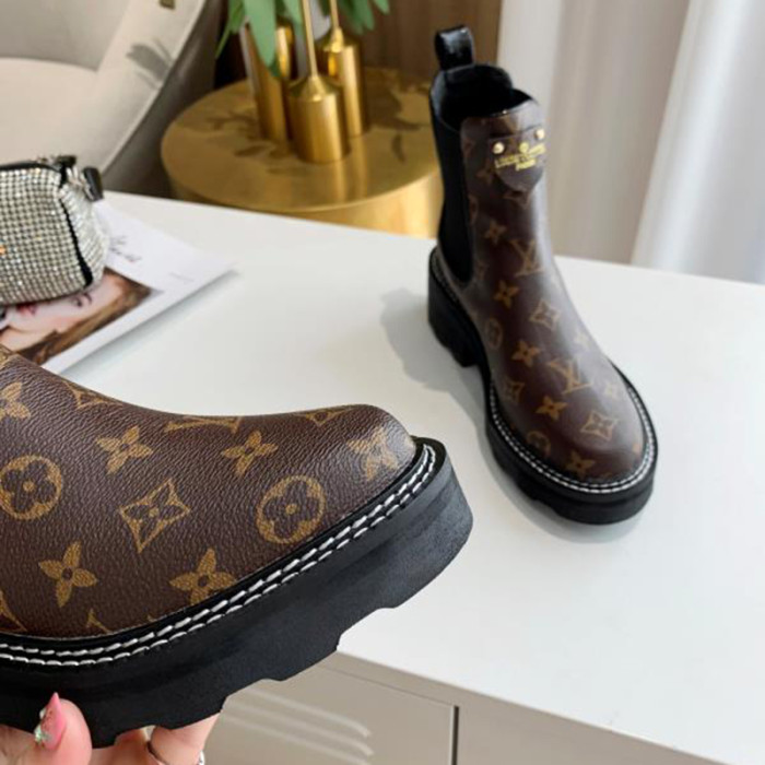 Louis Vuitton Women Shoes Boots Luxury Brand LV BEAUBOURG ANKLE BOOT 1A8QCK