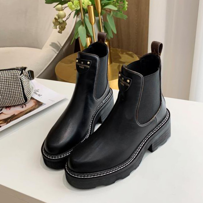 Louis Vuitton Women Shoes Boots Luxury Brand LV BEAUBOURG ANKLE BOOT 1A8949