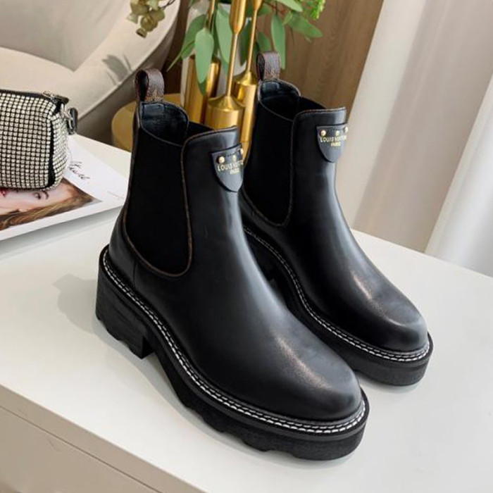 Louis Vuitton Women Shoes Boots Luxury Brand LV BEAUBOURG ANKLE BOOT 1A8949