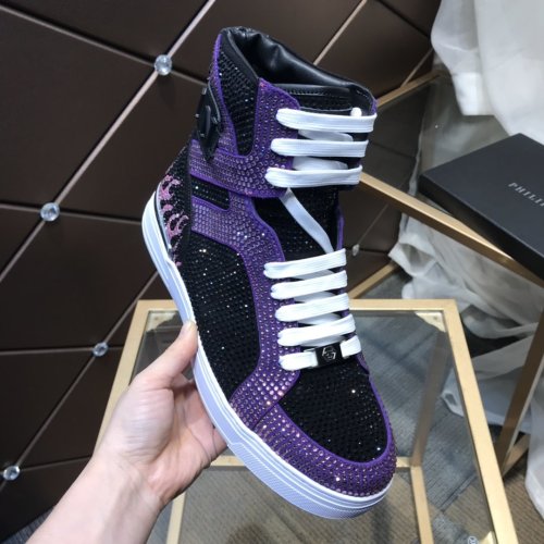 Philipp Plein Men Shoes High Top Sneaker Fashion Design Luxury Brand