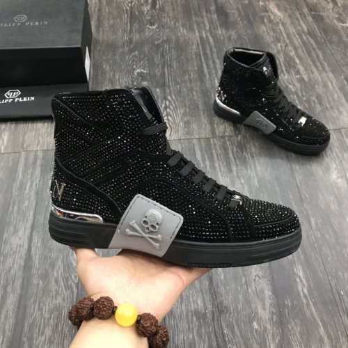 Philipp Plein Men Shoes High Top Sneaker Fashion Design Luxury Brand