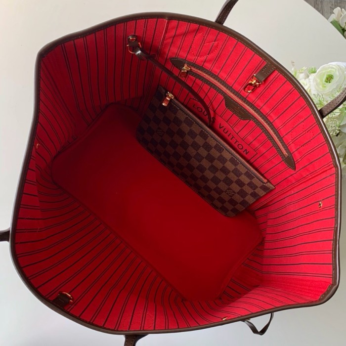 Louis Vuitton Womens Bags Handbags Luxury Brand LV NEVERFULL GM Damier Ebene N41357