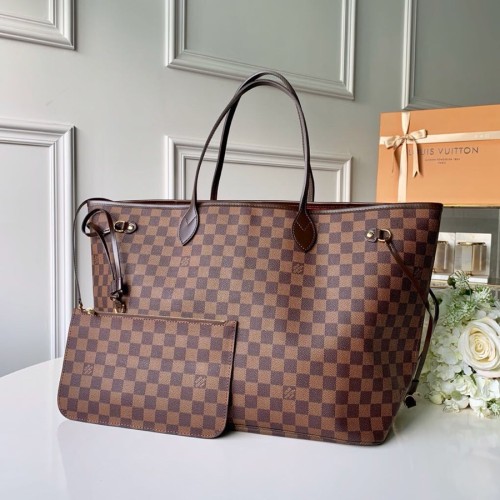 Louis Vuitton Womens Bags Handbags Luxury Brand LV NEVERFULL GM Damier Ebene N41357