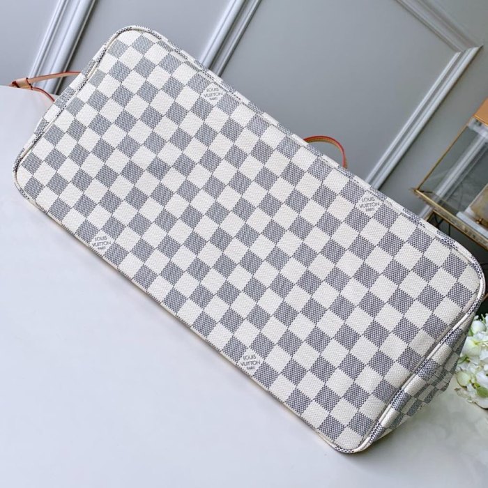 Louis Vuitton Womens Bags Handbags Luxury Brand LV NEVERFULL GM Beige Damier Azur Canvas N41360