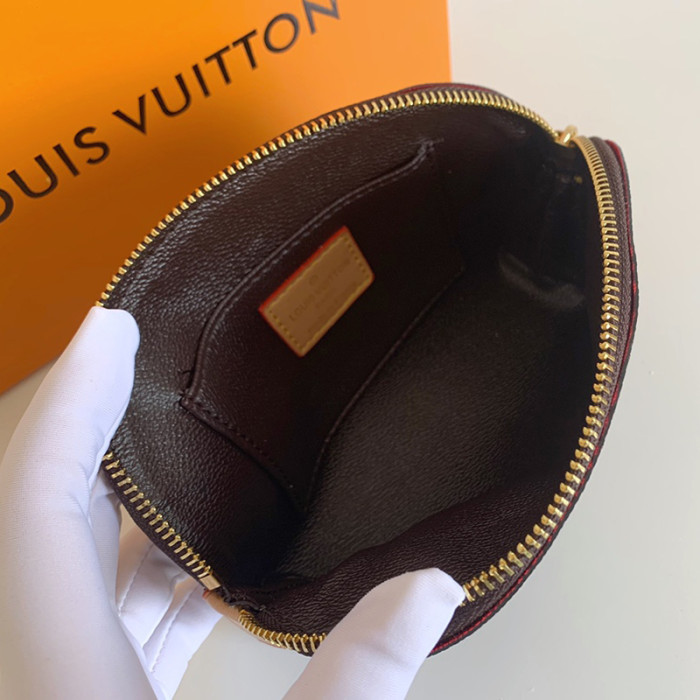 Louis Vuitton Womens Clutch Make Up Bags Luxury Fashion Type COSMETIC POUCH Damier Ebene Canvas N47516