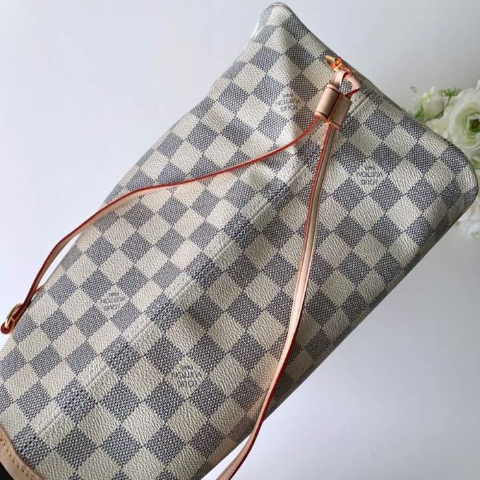 Louis Vuitton Womens Bags Handbags Luxury Brand LV NEVERFULL GM Beige Damier Azur Canvas N41360
