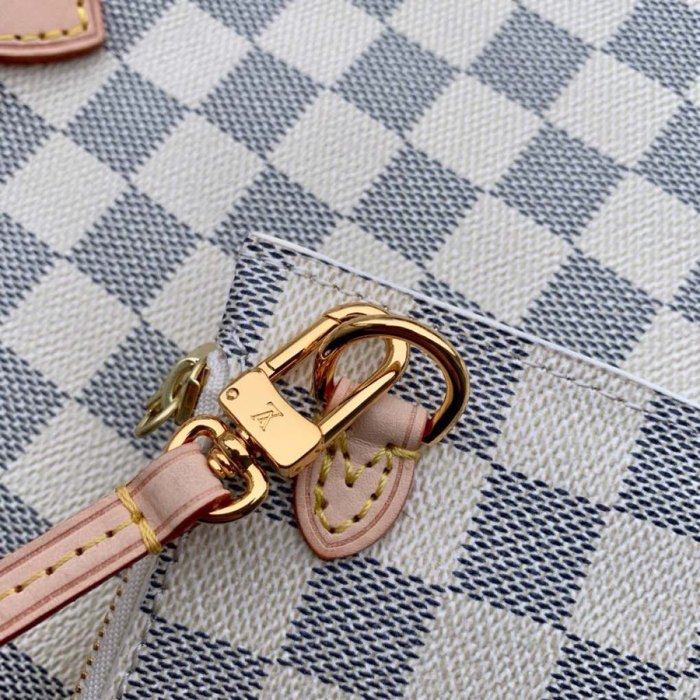 Louis Vuitton Womens Bags Handbags Luxury Brand LV NEVERFULL GM Beige Damier Azur Canvas N41360