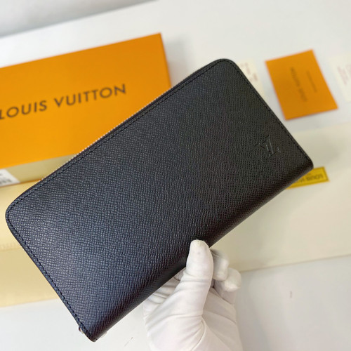 Louis Vuitton Womens Clutch Wallet Purse Bags Luxury Fashion Type Black Leather ZIPPY WALLET with Original Box