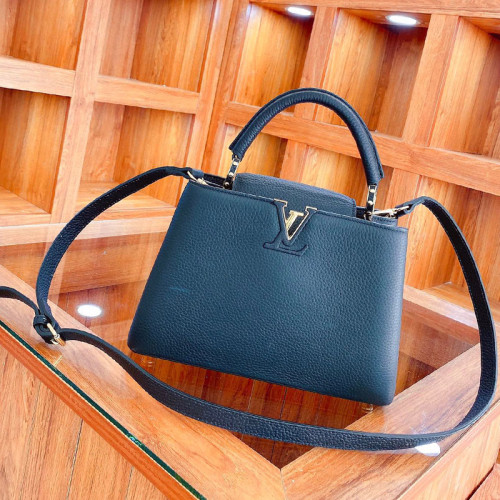 Louis Vuitton Womens Bags Handbags Luxury Brand CAPUCINES BB Black Taurillon Leather Messenger Shoulder Bags M94755