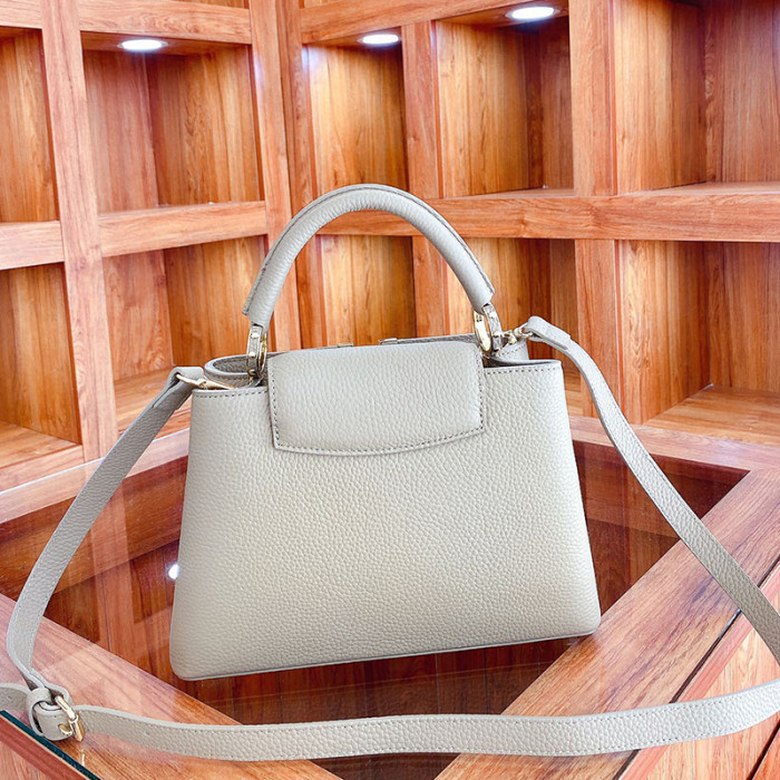Louis Vuitton Womens Bags Handbags Luxury Brand CAPUCINES BB Pebble Taurillon Leather Messenger Shoulder Bags M94634