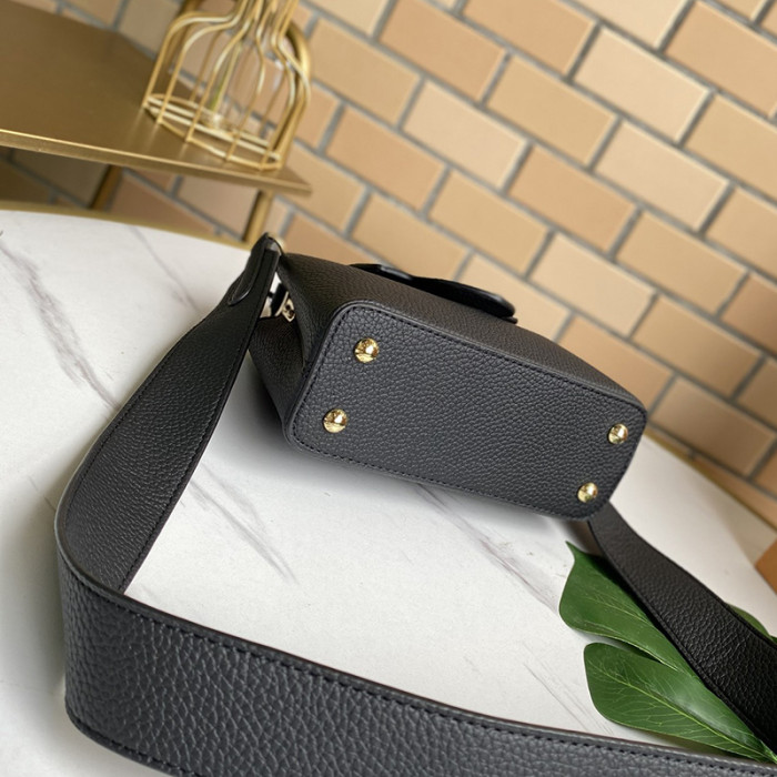 Louis Vuitton Womens Bags Handbags Luxury Brand CAPUCINES MINI Black Messenger Shoulder Bags M56071