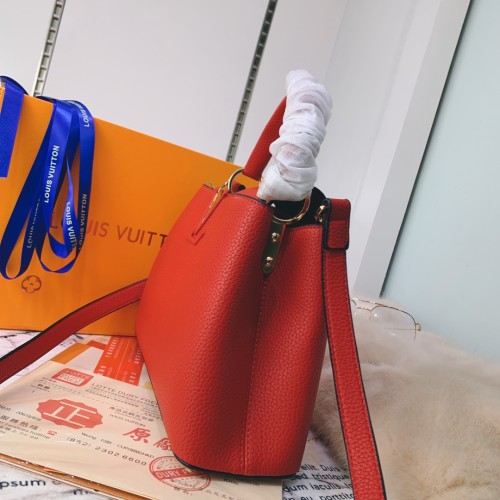 Louis Vuitton Womens Bags Handbags Luxury Brand CAPUCINES BB Scarlet Taurillon Leather Messenger Shoulder Bags M52689