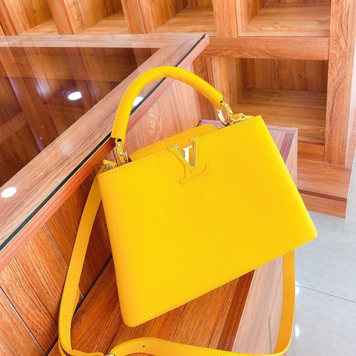 Louis Vuitton Womens Bags Handbags Luxury Brand CAPUCINES BB Taurillon Leather Messenger Shoulder Bags with Original Box