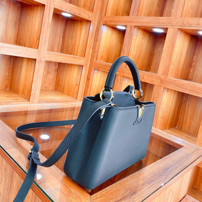 Louis Vuitton Womens Bags Handbags Luxury Brand CAPUCINES BB Black Taurillon Leather Messenger Shoulder Bags M94755