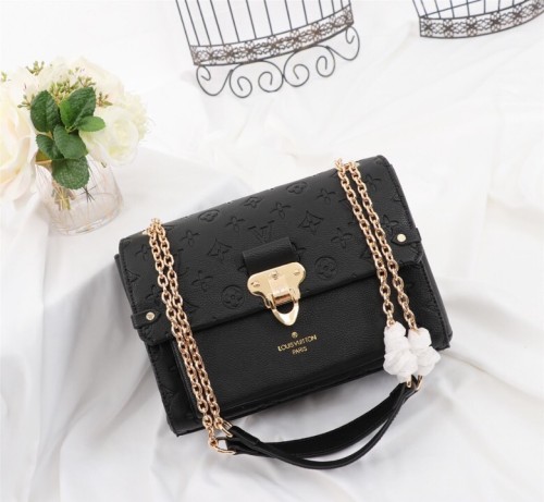 Louis Vuitton Womens Bags Handbags Luxury Brand Black VAVIN PM Monogram Empreinte Leather Messenger Shoulder Bags M44151