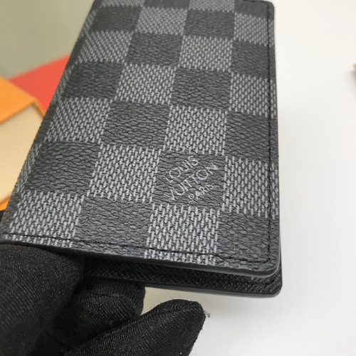 Louis Vuitton Mens Wallets Purse Luxury Brand Designer POCKET ORGANIZER Damier Graphite Canvas with Original Box N63143