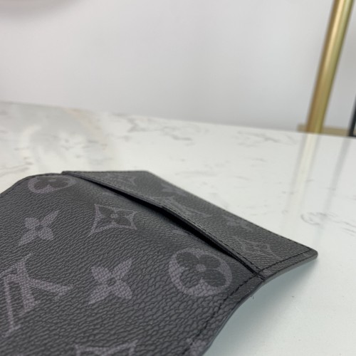 Louis Vuitton Mens Wallets Purse Luxury Brand Designer POCKET ORGANIZER Monogram Eclipse Canvas with Original Box M61696