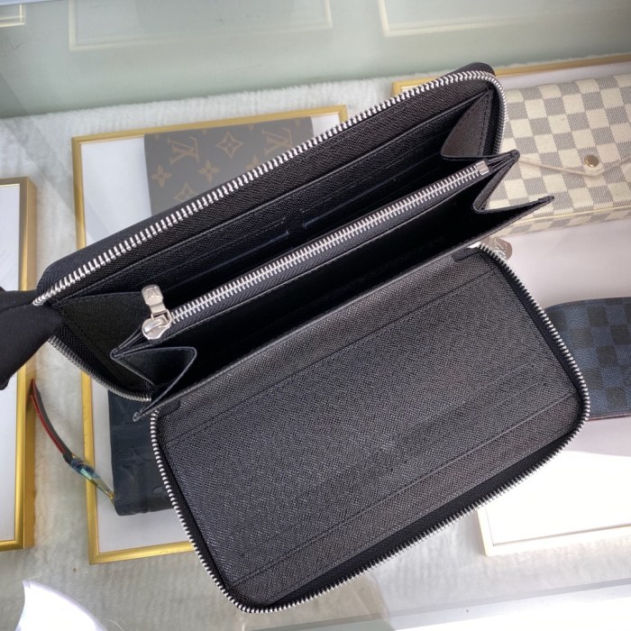 Louis Vuitton Mens Wallets Purse Luxury Brand Designer ZIPPY ORGANIZER Black Epi Leather with Original Box M62643
