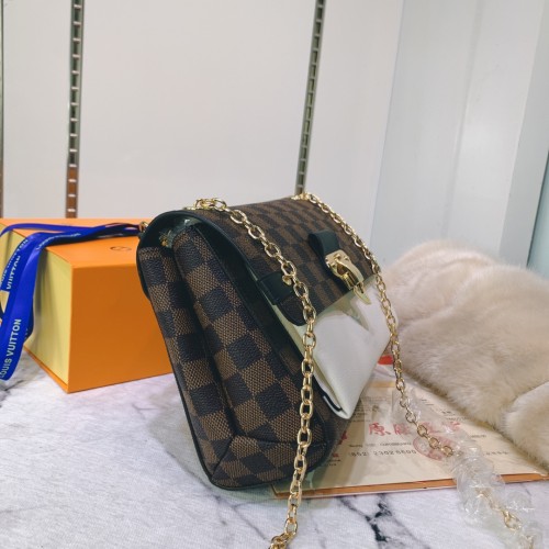 Louis Vuitton Womens Bags Handbags Luxury Brand Cream VAVIN PM Damier Ebene Messenger Shoulder Bags N40113