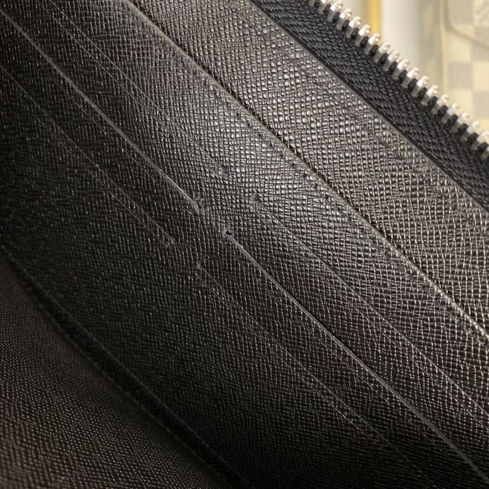 Louis Vuitton Mens Wallets Purse Luxury Brand Designer ZIPPY ORGANIZER Damier Graphite Canvas with Original Box N60111