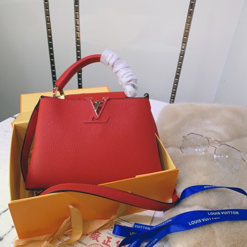 Louis Vuitton Womens Bags Handbags Luxury Brand CAPUCINES BB Taurillon Leather Messenger Shoulder Bags with Original Box