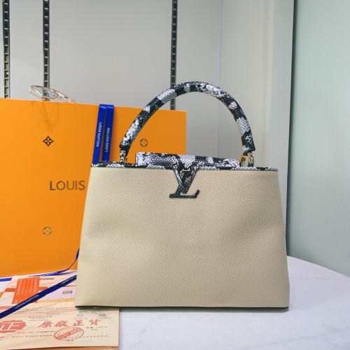Louis Vuitton Womens Bags Handbags Luxury Brand CAPUCINES BB Taurillon Leather Messenger Shoulder Bags with Original Box