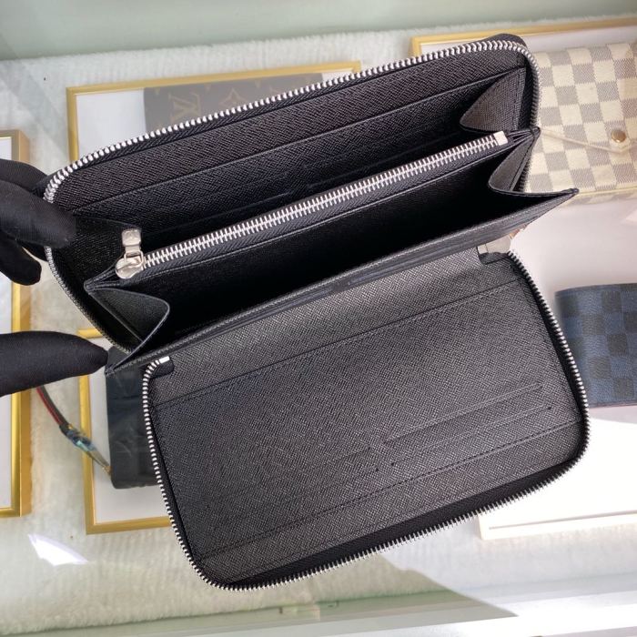 Louis Vuitton Mens Wallets Purse Luxury Brand Designer ZIPPY ORGANIZER Taiga Leather with Original Box M30056
