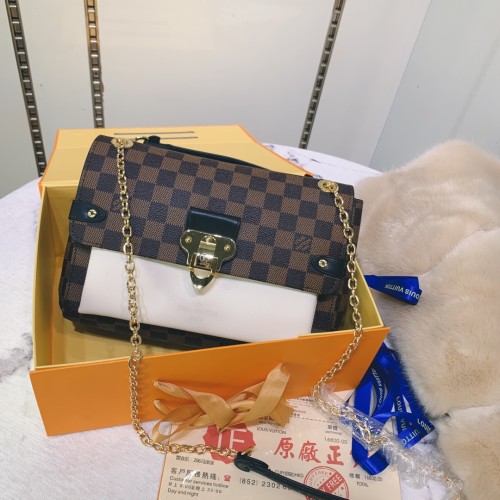 Louis Vuitton Womens Bags Handbags Luxury Brand Cream VAVIN PM Damier Ebene Messenger Shoulder Bags N40113