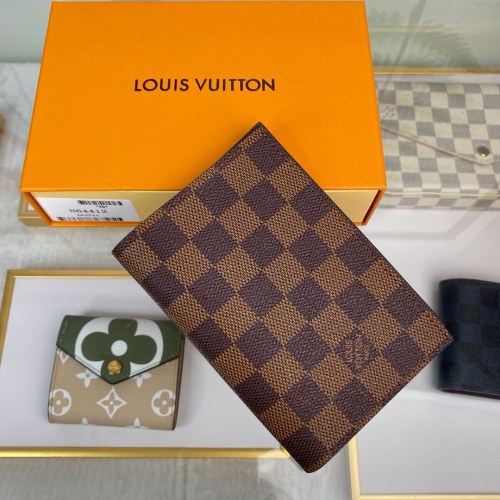 Louis Vuitton Mens Wallets Purse Luxury Brand Designer PASSPORT COVER Damier Graphite Canvas N64412 with Original Box