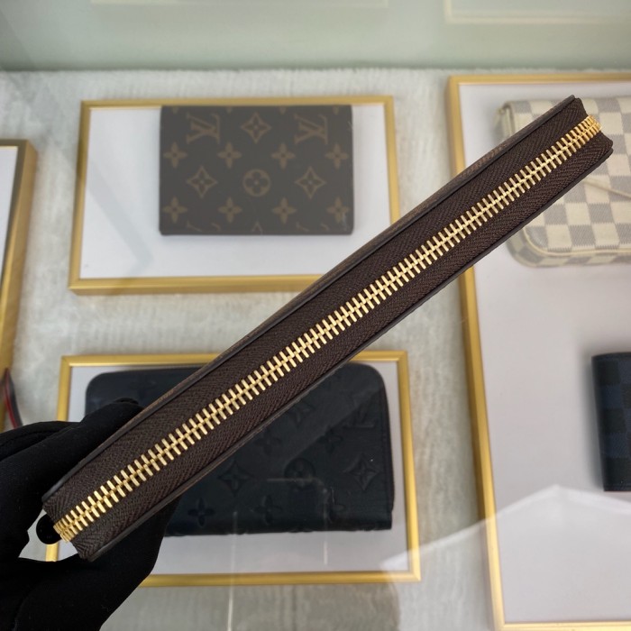 Louis Vuitton Mens Wallets Purse Luxury Brand Designer ZIPPY ORGANIZER Damier Graphite Canvas with Original Box N63502