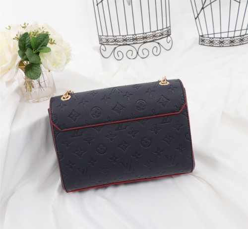 Louis Vuitton Womens Bags Handbags Luxury Brand Navy Red VAVIN PM Monogram Empreinte Leather Messenger Shoulder Bags M52271