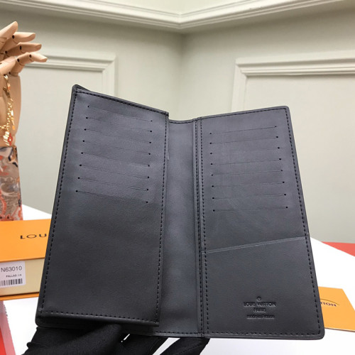 Louis Vuitton Mens Wallets Purse Luxury Brand Designer BRAZZA WALLET Onyx Damier Infini Leather with Original Box N63010