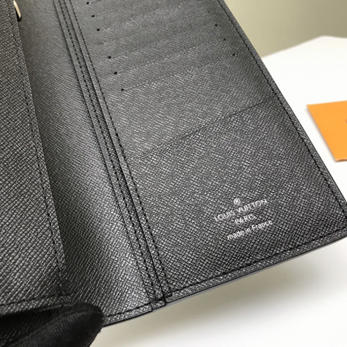 Louis Vuitton Mens Wallets Purse Luxury Brand Designer BRAZZA WALLET Noir Cuir Taurillon with Original Box M58192