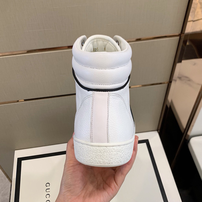 Gucci Men Shoes Fashion Sneakers Luxury Brand Men's Ace GG High-Top Embossed Sneaker with Original Box