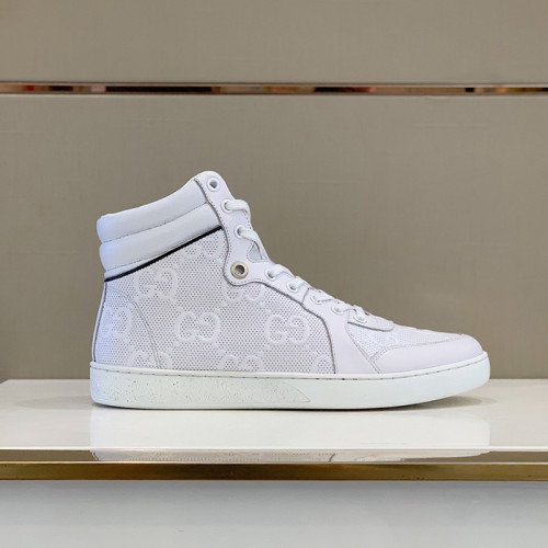 Gucci Men Shoes Fashion Sneakers Luxury Brand Men's Ace GG High-Top Embossed Sneaker with Original Box