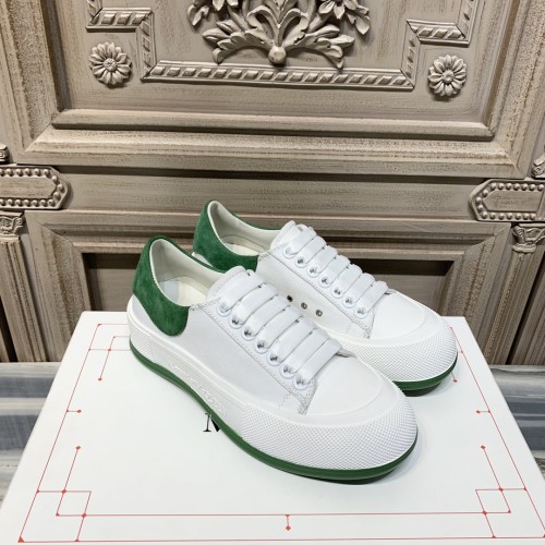 Alexander McQueen Womens Mens Shoes Fashion Sneakers Unisex Design Luxury Brand Deck Lace Up Plimsoll with Original Box