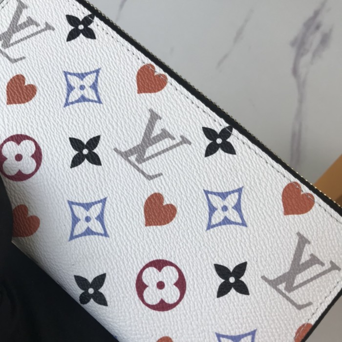 Louis Vuitton Womens Bags Wallets Clutch Luxury Brand Fashion Type GAME ON ZIPPY WALLET White M57491 with Original Box