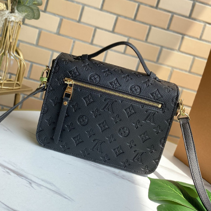 Louis Vuitton Womens Bags Crossbody Bag Pochette Métis Luxury Brand POCHETTE METIS Black Monogram Empreinte Leather M41487