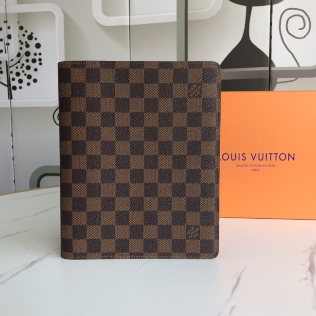 Louis Vuitton Mens Clutch Wallet Purse Bags Luxury Fashion Type Leather Mens Clutch Check Folder Notebook Cover