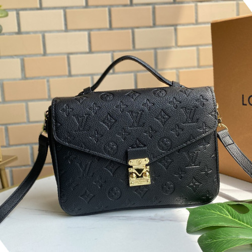 Louis Vuitton Womens Bags Crossbody Bag Pochette Métis Luxury Brand POCHETTE METIS Black Monogram Empreinte Leather M41487