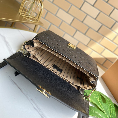 Louis Vuitton Womens Bags Crossbody Bag Pochette Métis Luxury Brand POCHETTE METIS Black Monogram Empreinte Leather M41487