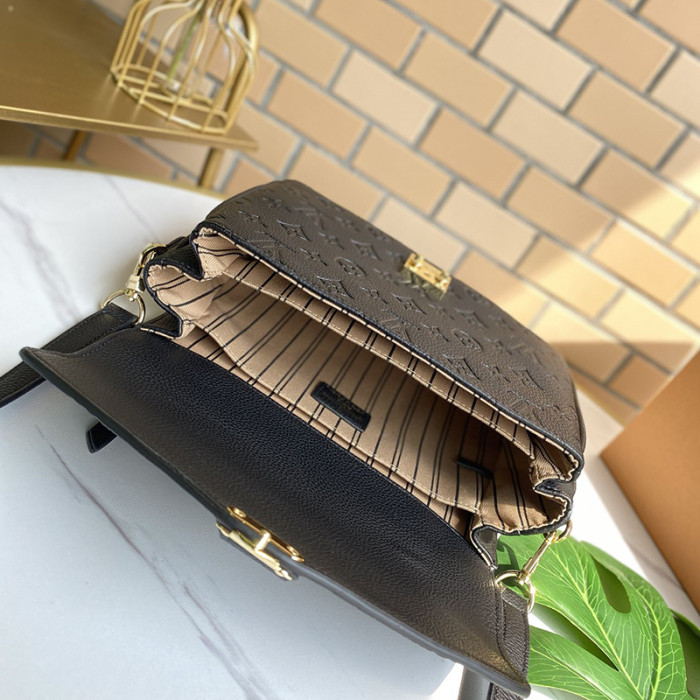 Louis Vuitton Womens Bags Crossbody Bag Pochette Métis Luxury Brand POCHETTE METIS Black Monogram Empreinte Leather M41487