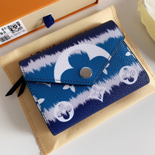 Louis Vuitton Womens Bags Wallets Clutch Luxury Brand Fashion Type Bleu LV ESCALE VICTORINE WALLET with Original Box M69112
