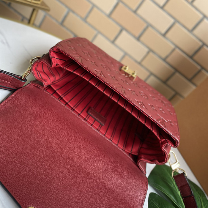 Louis Vuitton Womens Bags Crossbody Bag Pochette Métis Luxury Brand POCHETTE METIS Red Monogram Empreinte Leather M44793